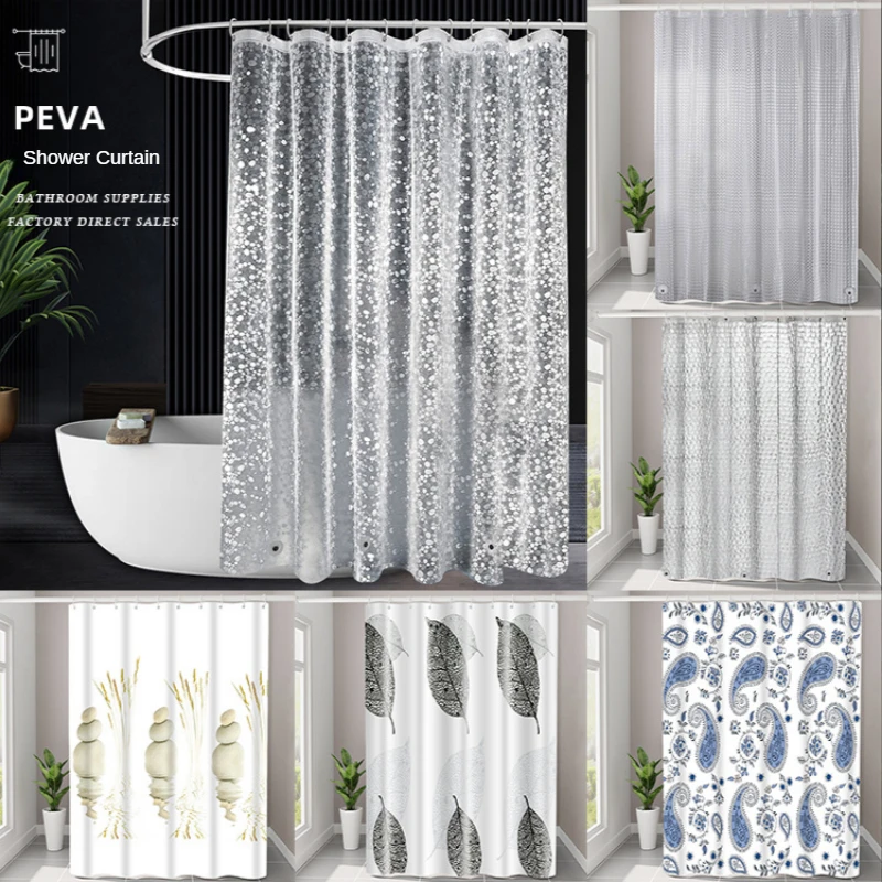 

3D Nordic Style Shower Curtains Waterproof Mildew Proof PEVA Bath Curtains Toilet Door Curtain Home Decoration Bathroom Products