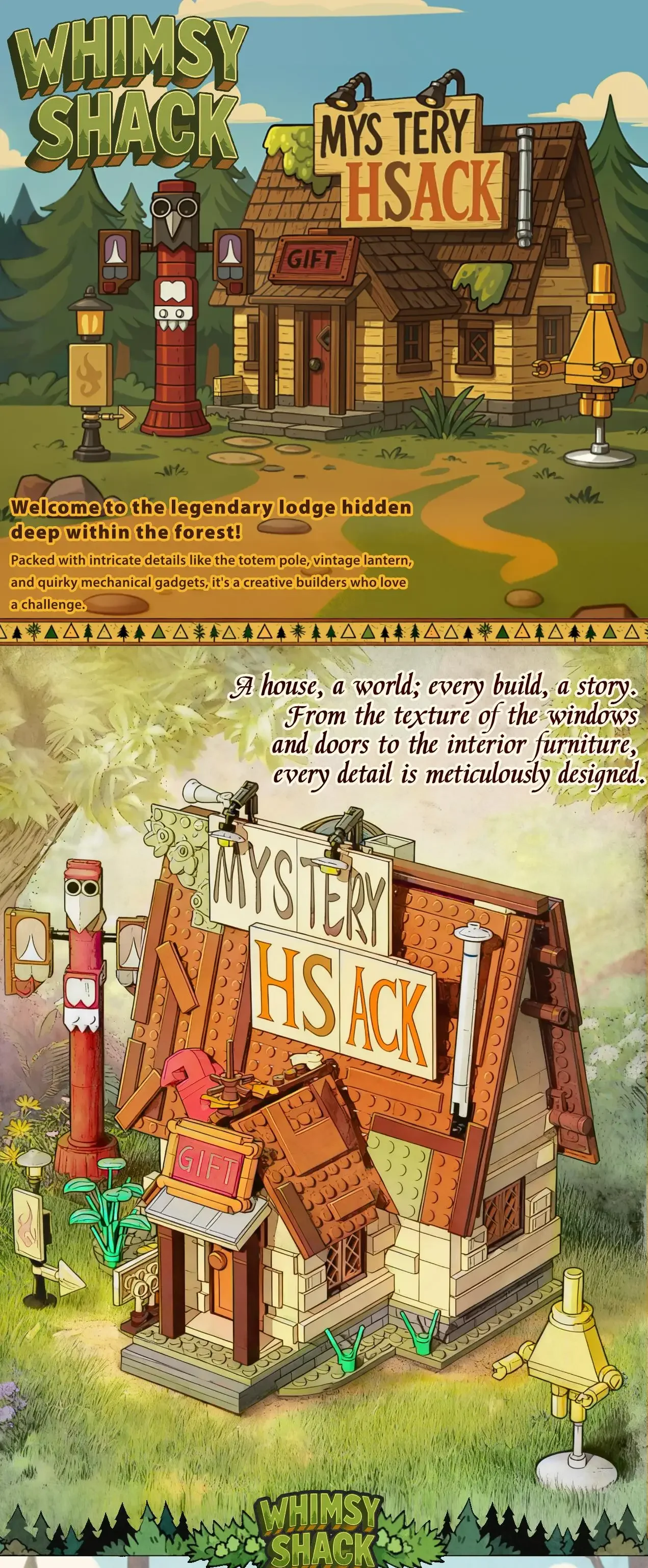 1108PCS Mystery House Building Blocks Classic Cartoon Forest House Model Ornament Children's Educational DIY Toy Holiday Gifts 1108PCS Mystery House Building Blocks Classic Cartoon Forest House Model Ornament Children's Educational DIY Toy Holiday Gifts