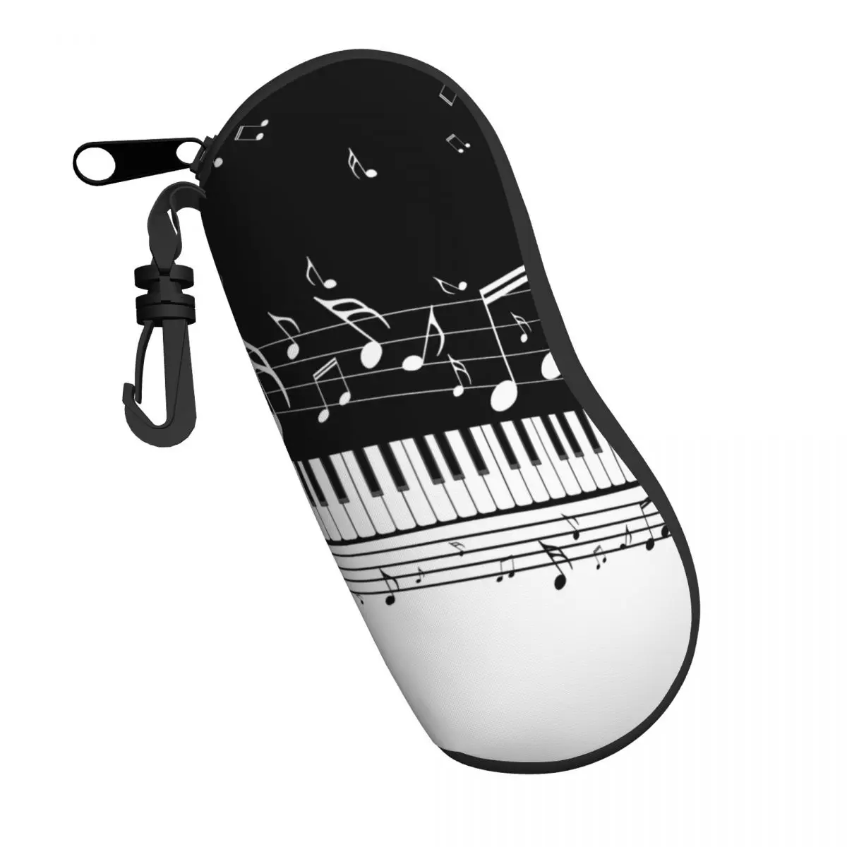 

Glasses Case Soft Eyewear Case Cover Protective Sunglasses Abstract Piano Keys With Musical Notes Eyeglasses Glasses Box