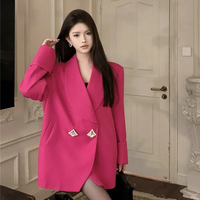 UNXX Women's Autumn Vintage Casual Rhinestone Button Short Blazer Suit Coat Commuter Solid Color Loose Suit Coat Woman Clothing
UNXX Women's Autumn Vintage Casual Rhinestone Button Short Blazer Suit Coat Commuter Solid Color Loose Suit Coat Woman Clothing