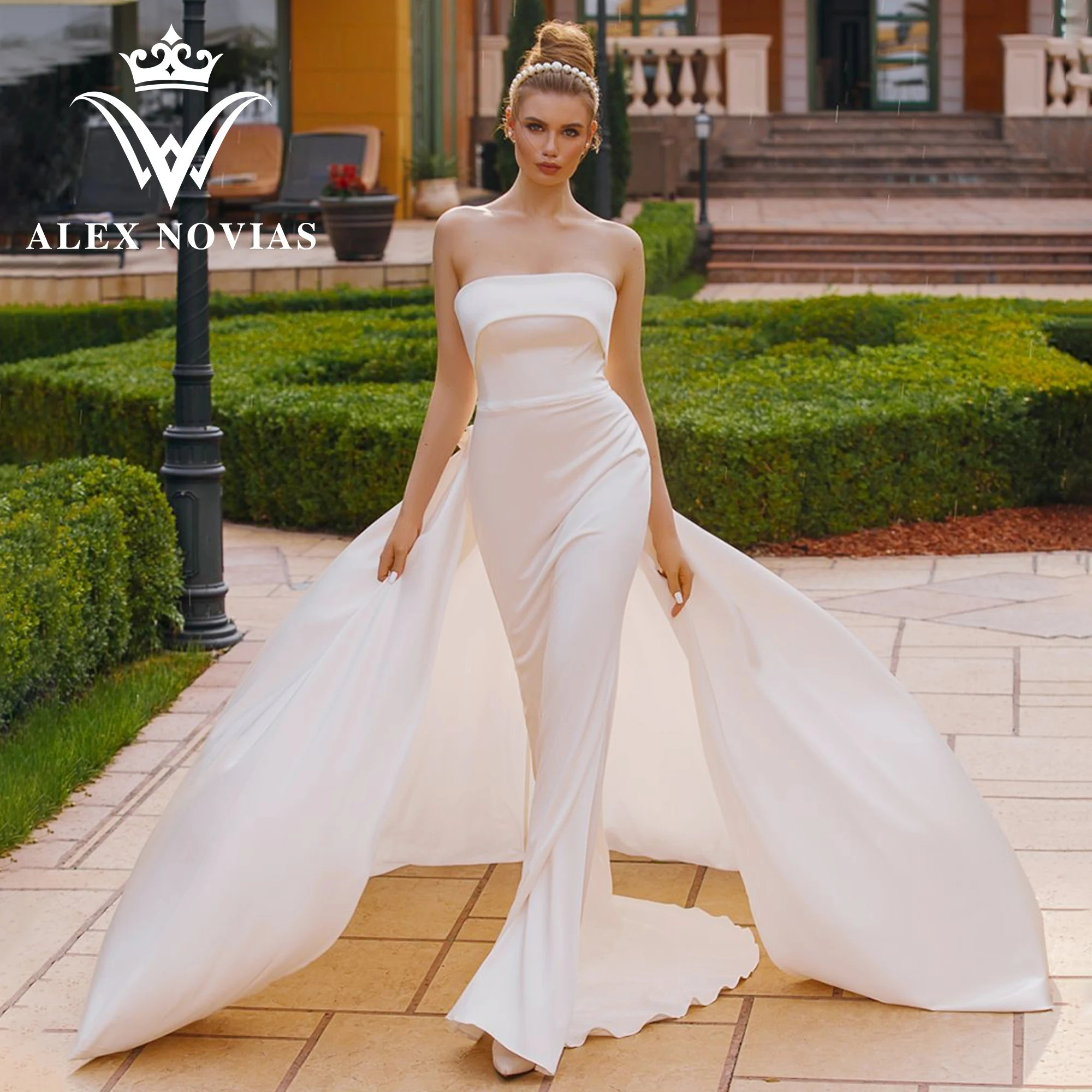Свадебное платье-Русалка 2 в 1 ALEX NOVIAS, элегантное атласное платье со съемным шлейфом и бантом, 2023
Свадебное платье-Русалка 2 в 1 ALEX NOVIAS, элегантное атласное платье со съемным шлейфом и бантом, 2023