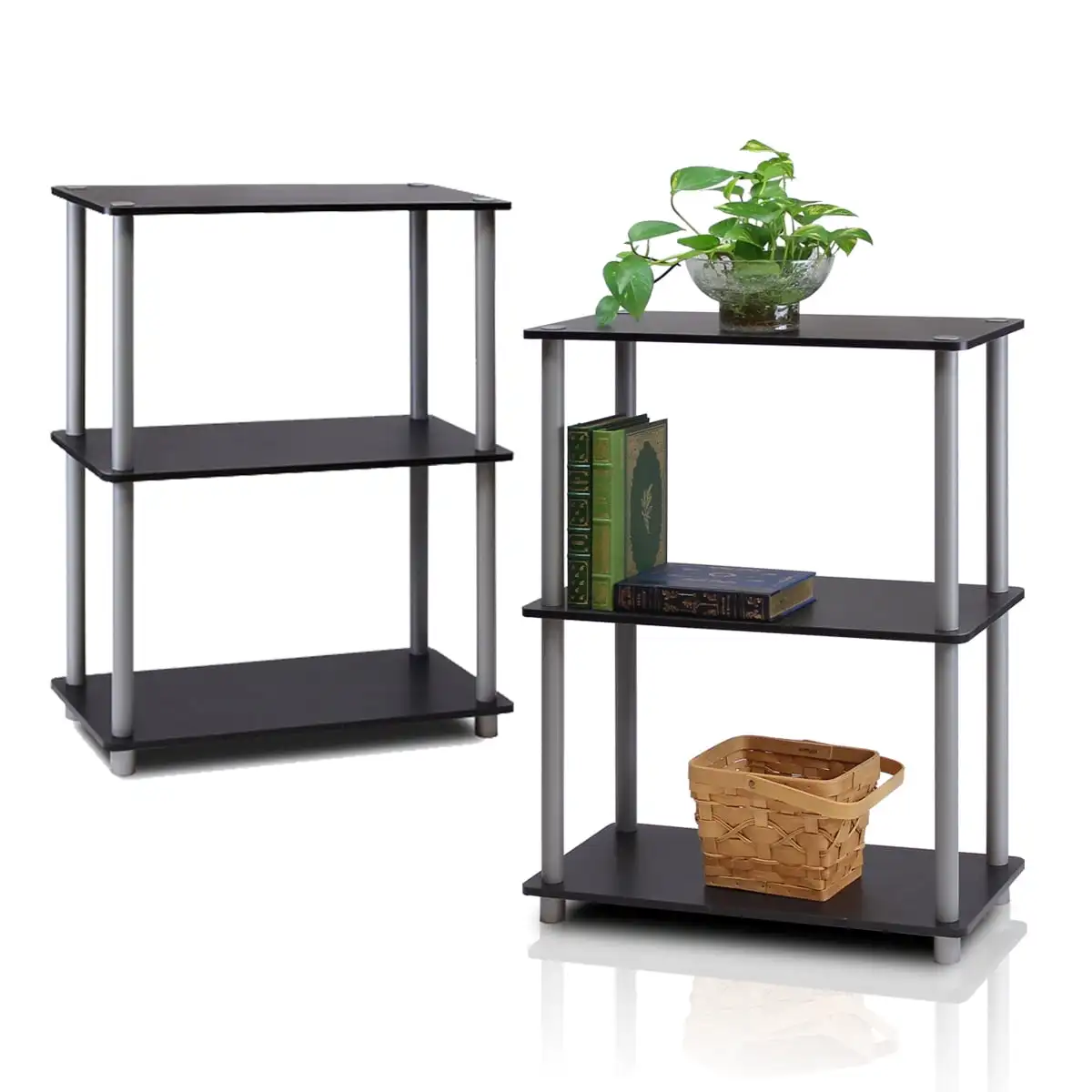 Furinno Turn-N-Tube 3-Tier Compact Multipurpose Shelf Display Rack Black/Grey Set of 2 High Load-bearing Strong Stable
Furinno Turn-N-Tube 3-Tier Compact Multipurpose Shelf Display Rack Black/Grey Set of 2 High Load-bearing Strong Stable
