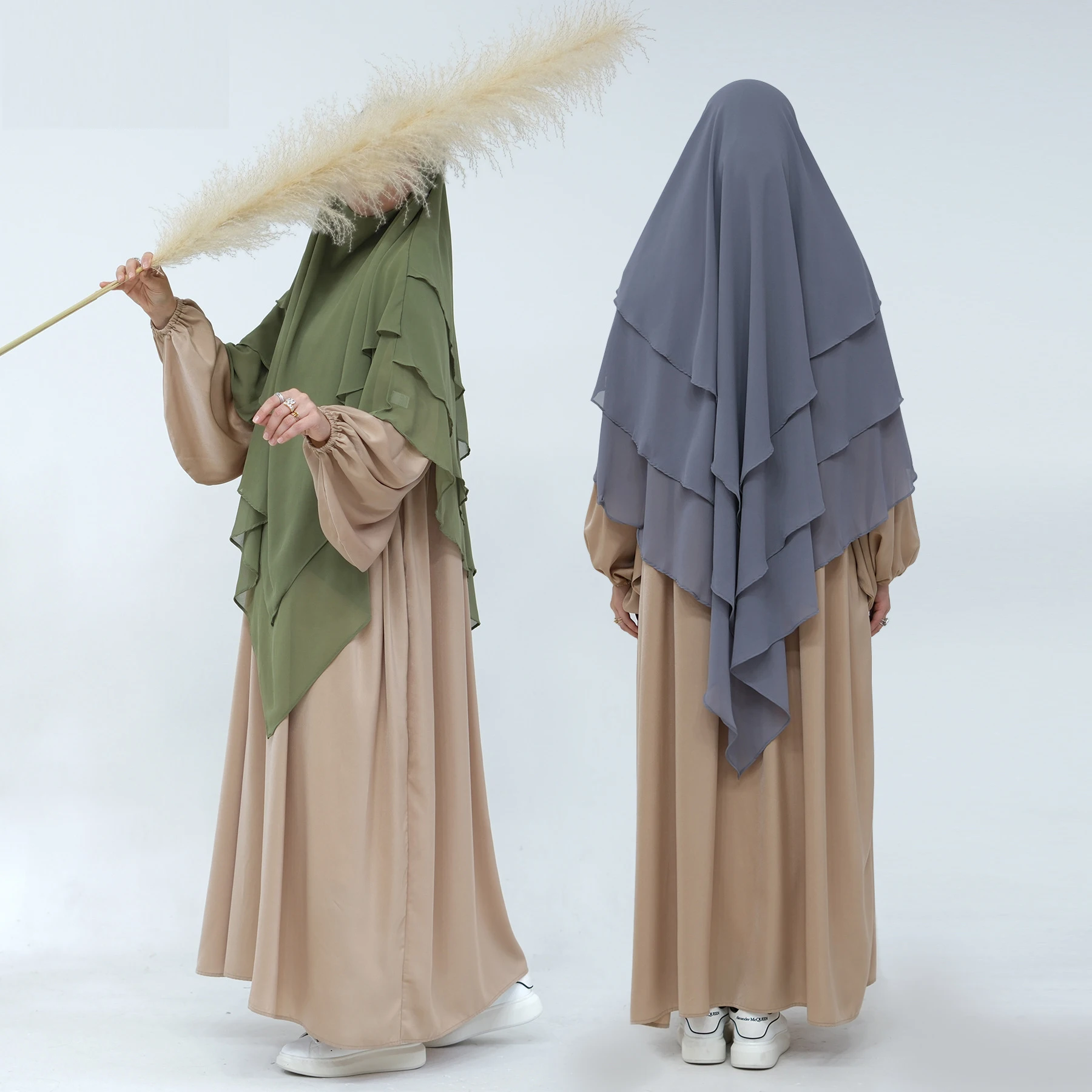 

Турецкий Дубай 3-слойный шифоновый шарф длинный химар для женщин мусульманский молитвенный хиджаб ИД Рамадан Исламская Паранджа арабские Абайи головной убор Nikab
