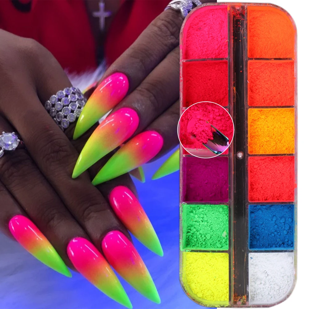 Neon Pigment Nail Glitter Luminous Glow Ombre Nail Glitter Fluorescent Color Powder Nail Polish Dust UV Gel Nail Decorations
Neon Pigment Nail Glitter Luminous Glow Ombre Nail Glitter Fluorescent Color Powder Nail Polish Dust UV Gel Nail Decorations