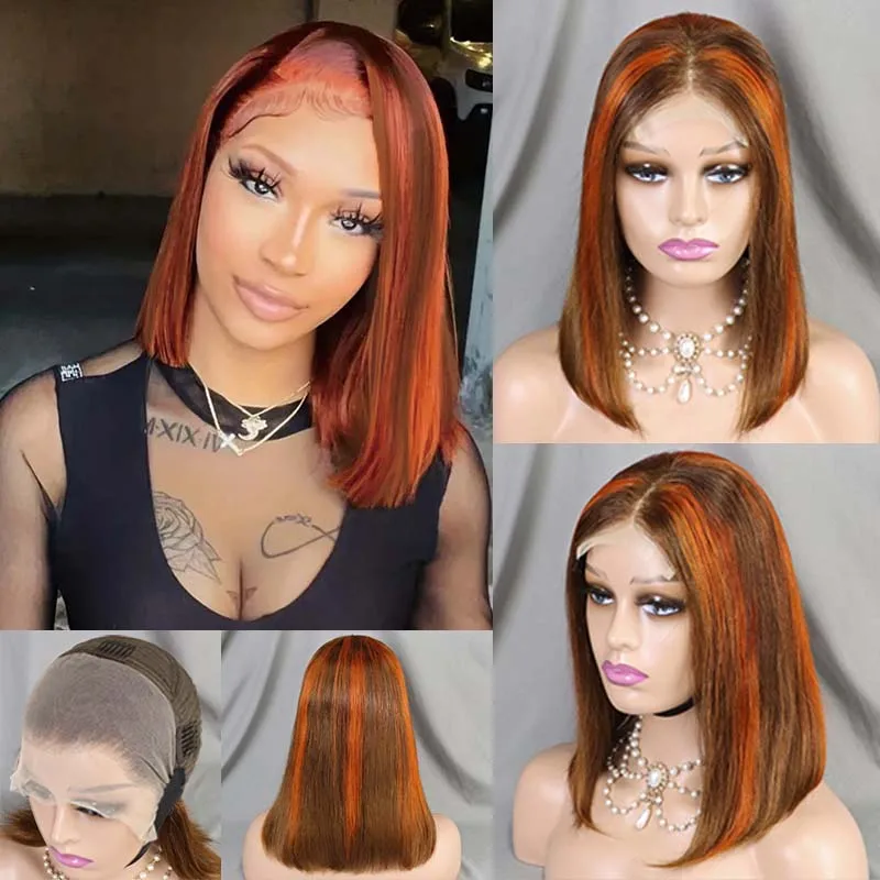 Orange HighlightShort Bob Wigs Human Hair Straight Wigs Ombre 13x4 HD Lace Frontal Wigs 100% Brazilian Virgin Human Hair Wig
Orange HighlightShort Bob Wigs Human Hair Straight Wigs Ombre 13x4 HD Lace Frontal Wigs 100% Brazilian Virgin Human Hair Wig