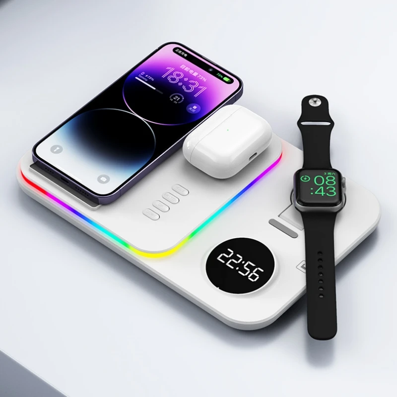 NEW RGB 5 In 1 Wireless Fast Charger Dock Charging Station for Apple Watch 9 8 7 Galaxy Watch 6 5 4 3 iPhone Samsung S24 Fold 5
NEW RGB 5 In 1 Wireless Fast Charger Dock Charging Station for Apple Watch 9 8 7 Galaxy Watch 6 5 4 3 iPhone Samsung S24 Fold 5