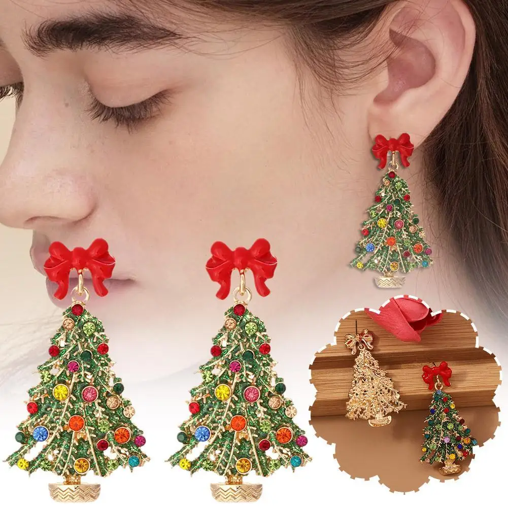 1 Pair Luxury Shine Zircon Colorful Enamel Xmas Tree Stud Earrings Eardrop For Women Girls Christmas Jewelry New Year Gifts
1 Pair Luxury Shine Zircon Colorful Enamel Xmas Tree Stud Earrings Eardrop For Women Girls Christmas Jewelry New Year Gifts