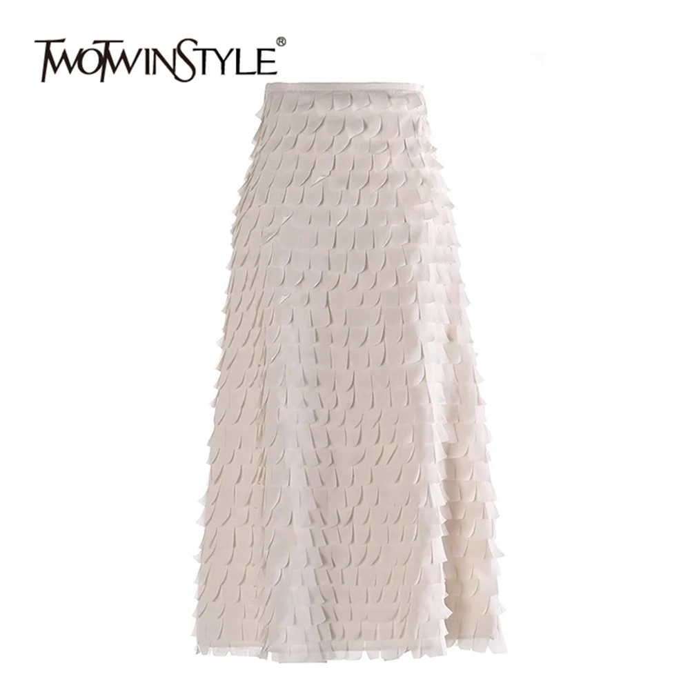 TWOTWINSTYLE Solid Casual Spliced Folds Skirt For Women High Waist Patchwork Zipper Temperament A Line Skirts Female KSK506874
TWOTWINSTYLE Solid Casual Spliced Folds Skirt For Women High Waist Patchwork Zipper Temperament A Line Skirts Female KSK506874