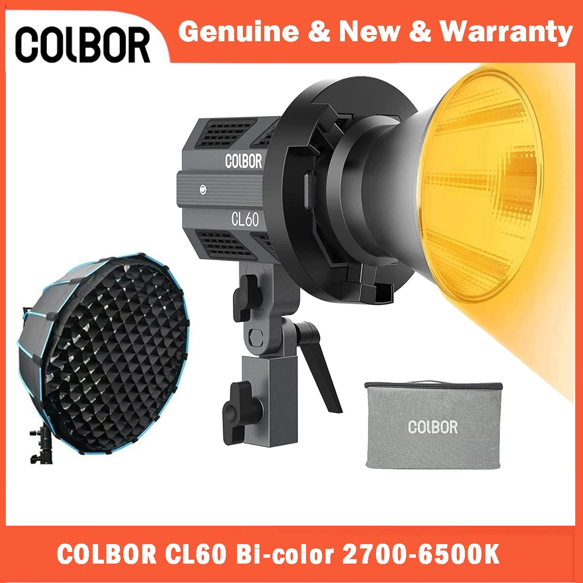 COLBOR CL60 COB Video Light 65W Bi-color 2700K to 6500K CRI 97+ Only 550g Support APP Control
COLBOR CL60 COB Video Light 65W Bi-color 2700K to 6500K CRI 97+ Only 550g Support APP Control