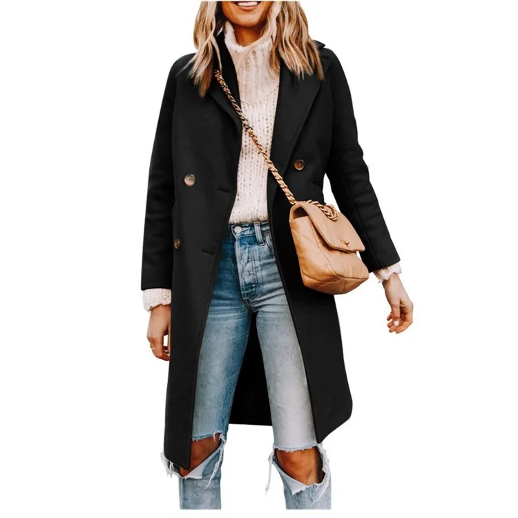 Women Autumn Winter Solid Color Coat Single Breasted Turn-down Collar Coat Long Sleeve Fashion
Women Autumn Winter Solid Color Coat Single Breasted Turn-down Collar Coat Long Sleeve Fashion
