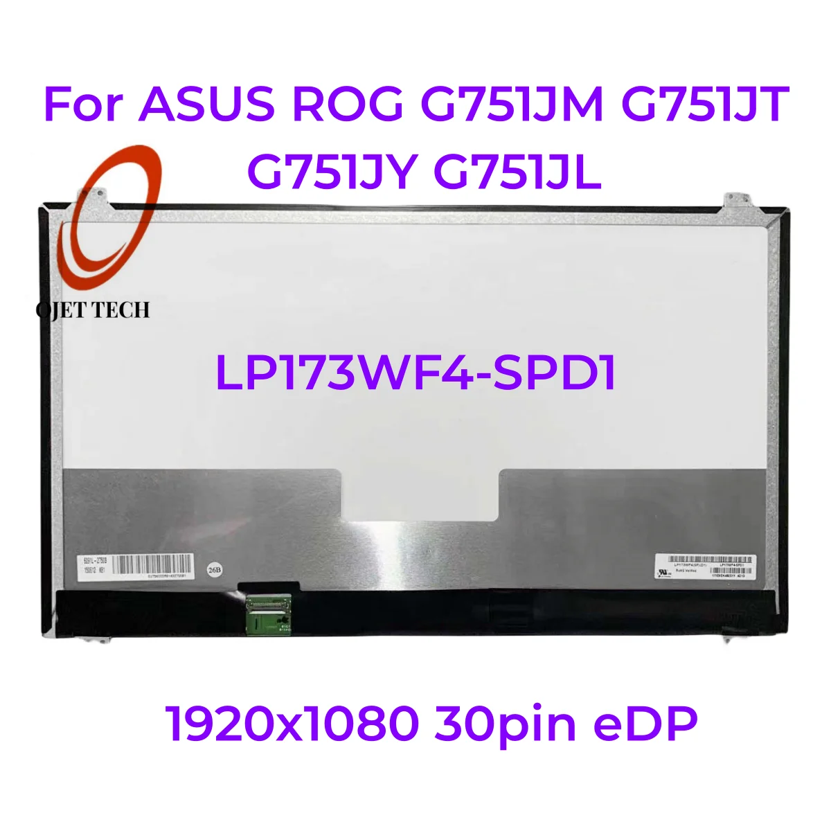 ЖК-экран для ASUS ROG G751J G751JM G751JL G751JY LP173WF4-SPD1, панель дисплея LP173WF4 SPD1 Matte IPS 1920x1080 30pin EDP
ЖК-экран для ASUS ROG G751J G751JM G751JL G751JY LP173WF4-SPD1, панель дисплея LP173WF4 SPD1 Matte IPS 1920x1080 30pin EDP