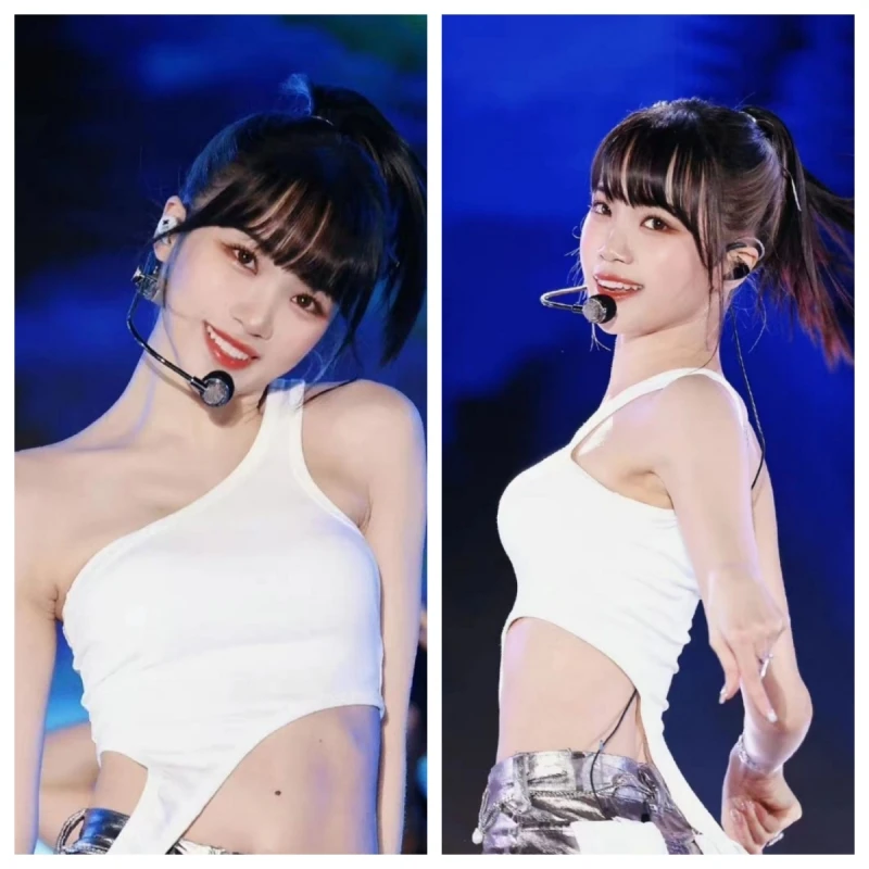 

Kpop корейский певец женский белый тонкий укороченный жилет Сексуальная женская ночная сорочка на бретельках трикотажный топ без рукавов женский укороченный топ