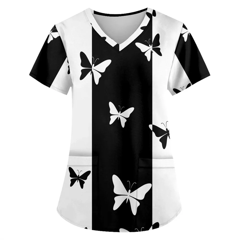 2024 Butterfly Printing Pocket Work Wear Nurse Uniform Medical Uniforms Women Short Sleeve V-Neck Work Clothing
2024 Butterfly Printing Pocket Work Wear Nurse Uniform Medical Uniforms Women Short Sleeve V-Neck Work Clothing