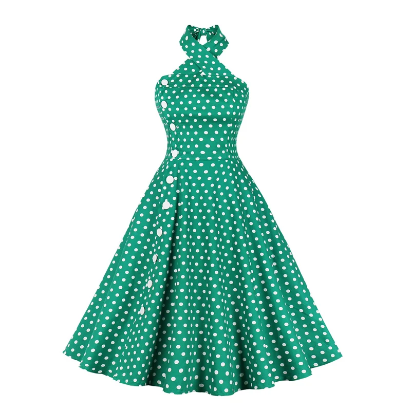 2023 Summer Vintage Retro 50s 60s Women Polka Dot Printed Rockabilly Backless A Line Skater pin up swing Flare dress
2023 Summer Vintage Retro 50s 60s Women Polka Dot Printed Rockabilly Backless A Line Skater pin up swing Flare dress