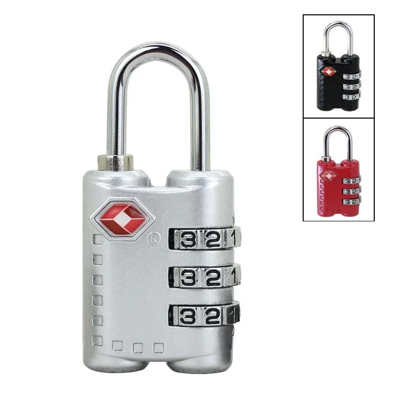 

TSA Customs Code Lock 3 Dial Digit Password Lock Combination Suitcase Luggage Metal Code Password Locks Padlock Anti-Theft