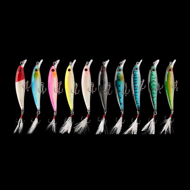 10PCS 8.2MM7.3G Floating Hard Bait With Feathers On The Tail To enhance Fishing Effects For Perch Fishing In Winter And Summer
10PCS 8.2MM7.3G Floating Hard Bait With Feathers On The Tail To enhance Fishing Effects For Perch Fishing In Winter And Summer