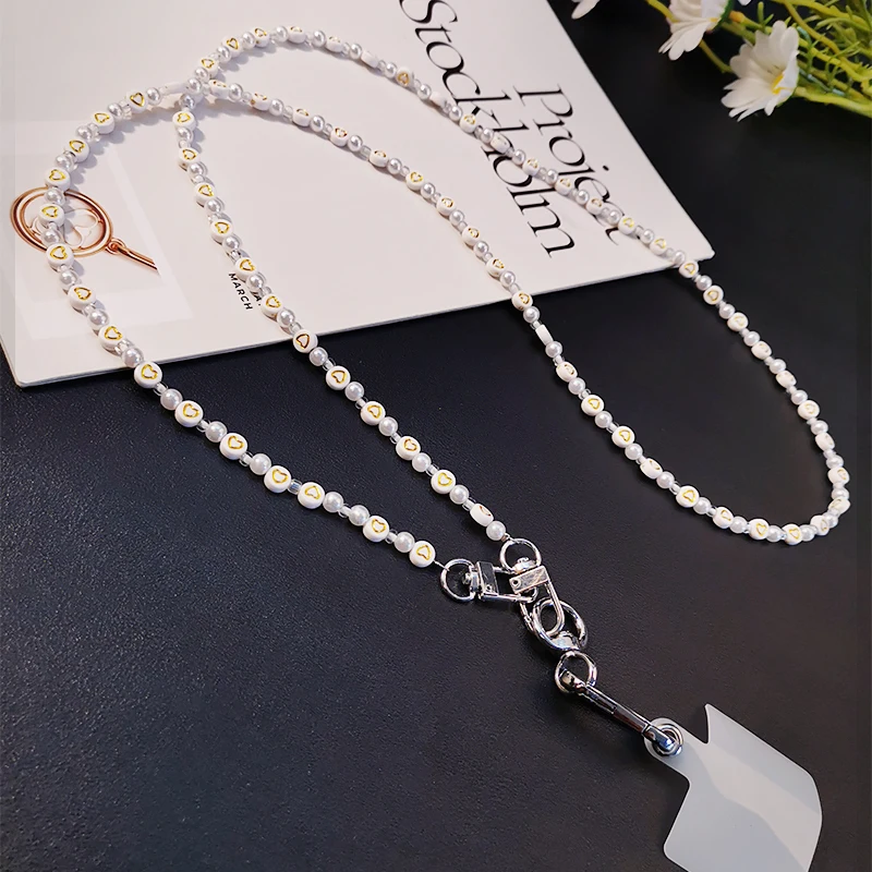 Crossbody Hanging Chain Mobile Phone Lanyard Pearl Love Pendant Hanging Neck Detachable Belt Buckle Phone Case Clip Universal
Crossbody Hanging Chain Mobile Phone Lanyard Pearl Love Pendant Hanging Neck Detachable Belt Buckle Phone Case Clip Universal