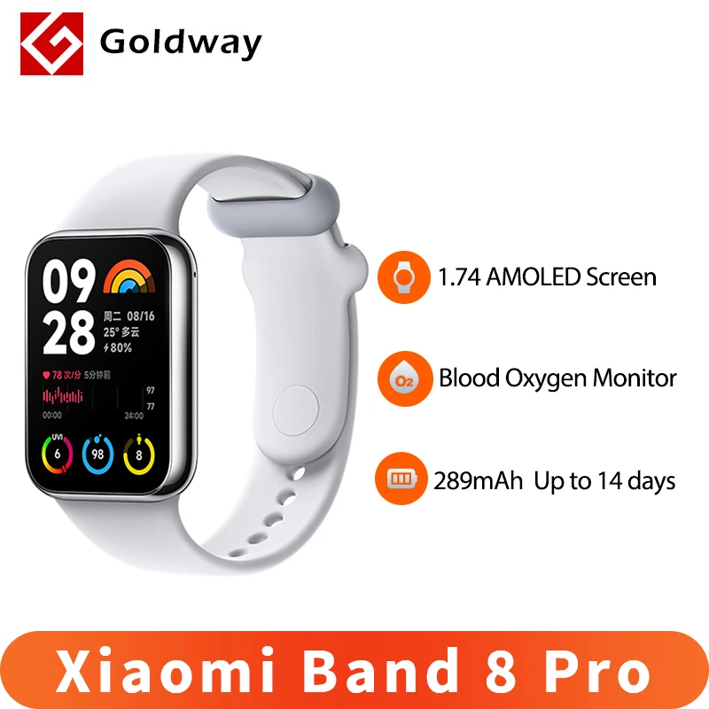 

Xiaomi Mi Band 8 Pro Smart Bracelet 1.74 AMOLED Color Screen Miband GPS Blood Oxygen Fitness Traker SmartWatch Sport Smart Band