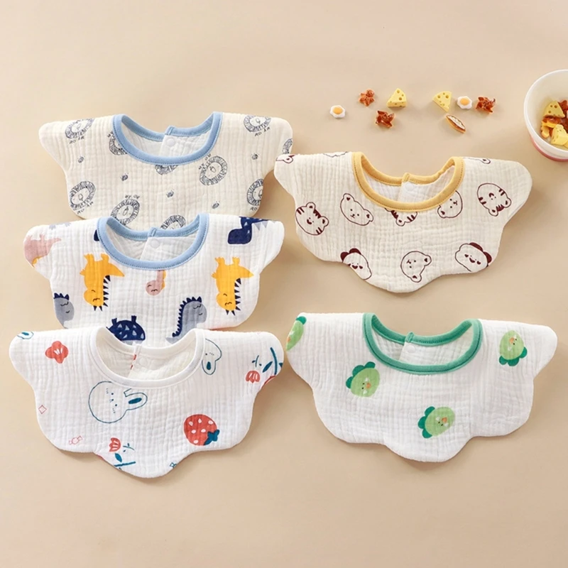 

Cartoon Baby Bibs Multilayer Feeding Bibs for Infants Toddlers Newborn Baby Bib Drooling Apron Cotton Burp Cloths