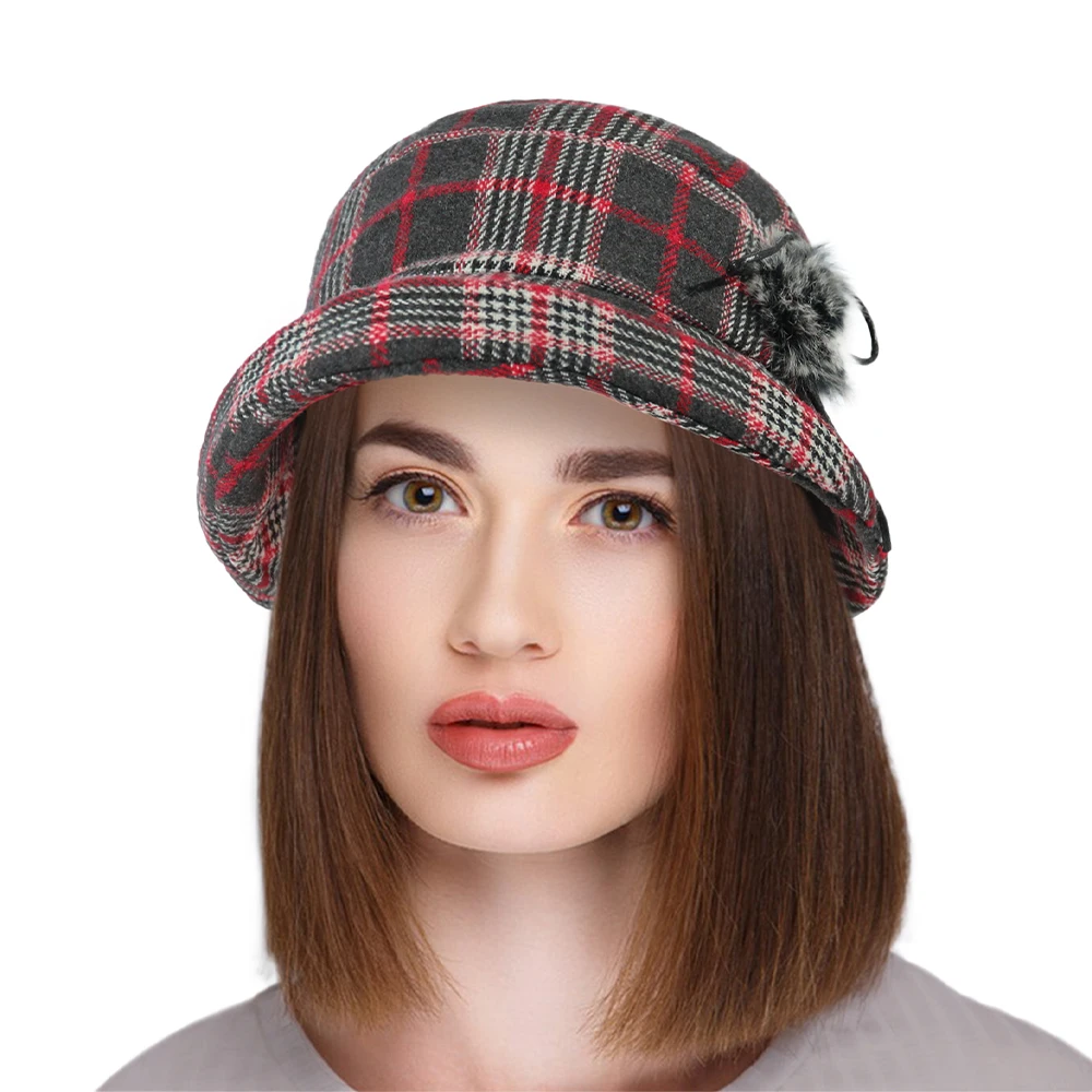 Flat Top Fedoras Hats for Women Wool Blend Bucket Hat Ladies Elegant Wide Brim Cloche Winter Warm Plaid Bowler Hats Fedoras
Flat Top Fedoras Hats for Women Wool Blend Bucket Hat Ladies Elegant Wide Brim Cloche Winter Warm Plaid Bowler Hats Fedoras