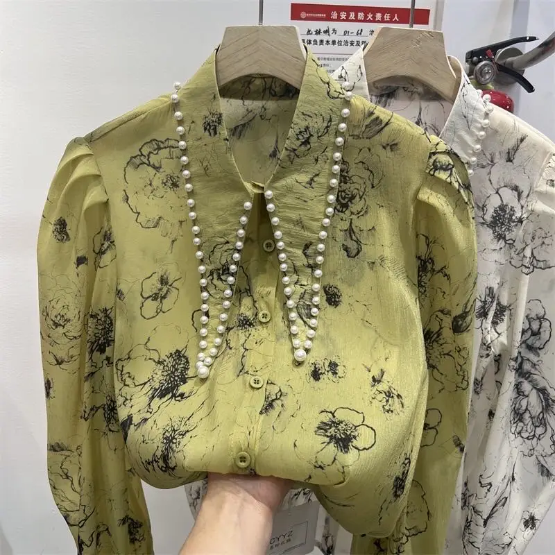 Beaded Shirt Blouse Women's Spring/Summer 2023 New Fashion Style Printed Long Sleeve Top Shirt
Beaded Shirt Blouse Women's Spring/Summer 2023 New Fashion Style Printed Long Sleeve Top Shirt