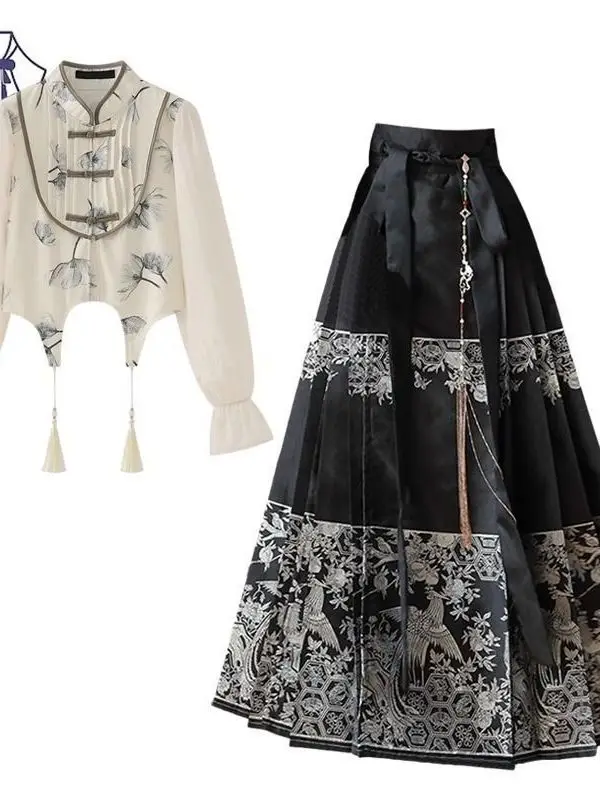 Chinese Style Horse Face Skirt With Improved Design Hanfu New Chinese Style Top With A Trendy And Fashionable Clothes
Chinese Style Horse Face Skirt With Improved Design Hanfu New Chinese Style Top With A Trendy And Fashionable Clothes
