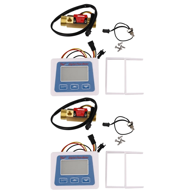 New 2X Digital Lcd Display Water Flow Sensor Meter Flowmeter Rotameter Temperature Time Record With G1/2 Flow Sensor
New 2X Digital Lcd Display Water Flow Sensor Meter Flowmeter Rotameter Temperature Time Record With G1/2 Flow Sensor