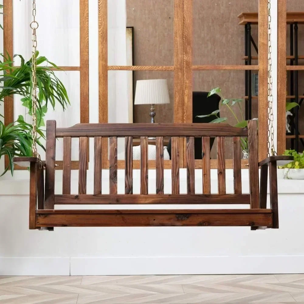 Wooden Porch Swing 2-Seater, Bench Swing with Hanging Chains, Heavy Duty 800 LBS, for Outdoor Garden Yard Brown Patio Swing
Wooden Porch Swing 2-Seater, Bench Swing with Hanging Chains, Heavy Duty 800 LBS, for Outdoor Garden Yard Brown Patio Swing