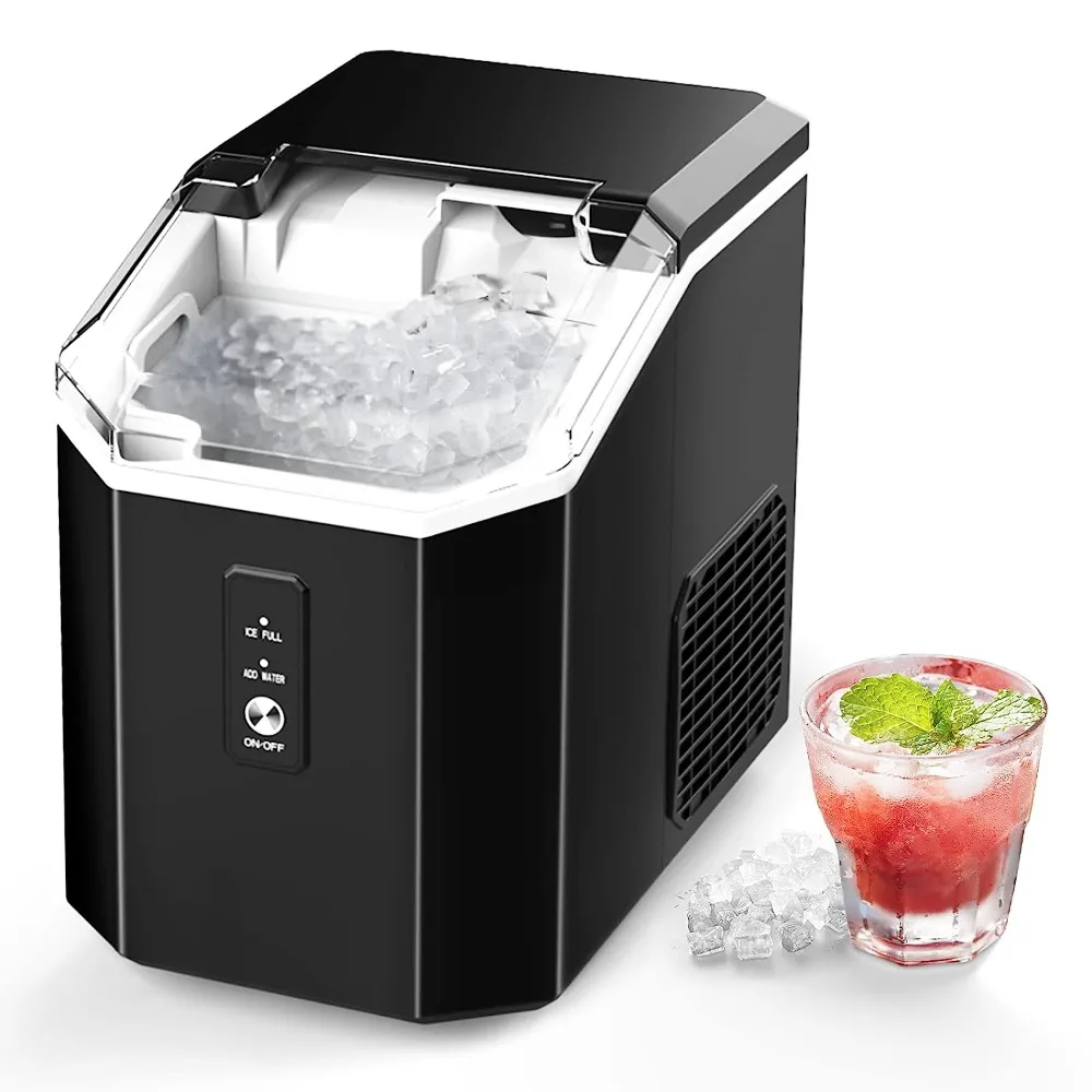 

Cleaning Ice Makers with One-Click Operation, 34Lbs/24H, Pebble Portable Ice Machine with Ice Scoop for Home Bar Camping RV