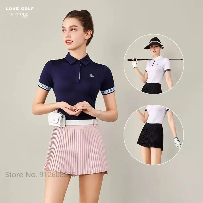Love Golf Cooling Short Sleeve Sports T-shirts Women Pleated Skirt Lady Ice Silk Slim Polo Shirt Golf Anti-empty Pantskirt Suits
Love Golf Cooling Short Sleeve Sports T-shirts Women Pleated Skirt Lady Ice Silk Slim Polo Shirt Golf Anti-empty Pantskirt Suits