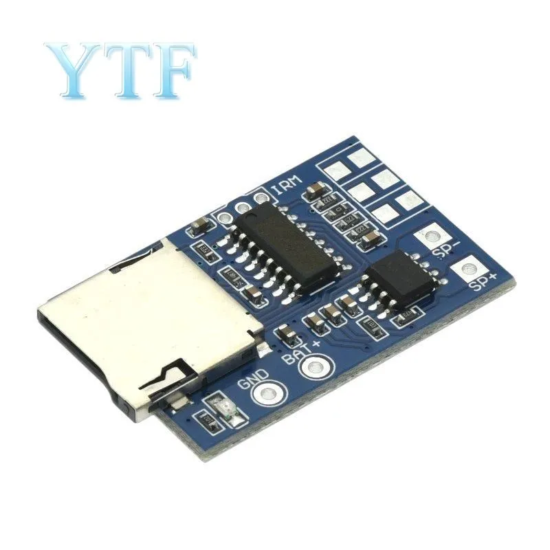 

TF Card MP3 Decoder Board Module 3.75V lithium Battery Power Supply With 2W Mixed Mono Memory Playback Function