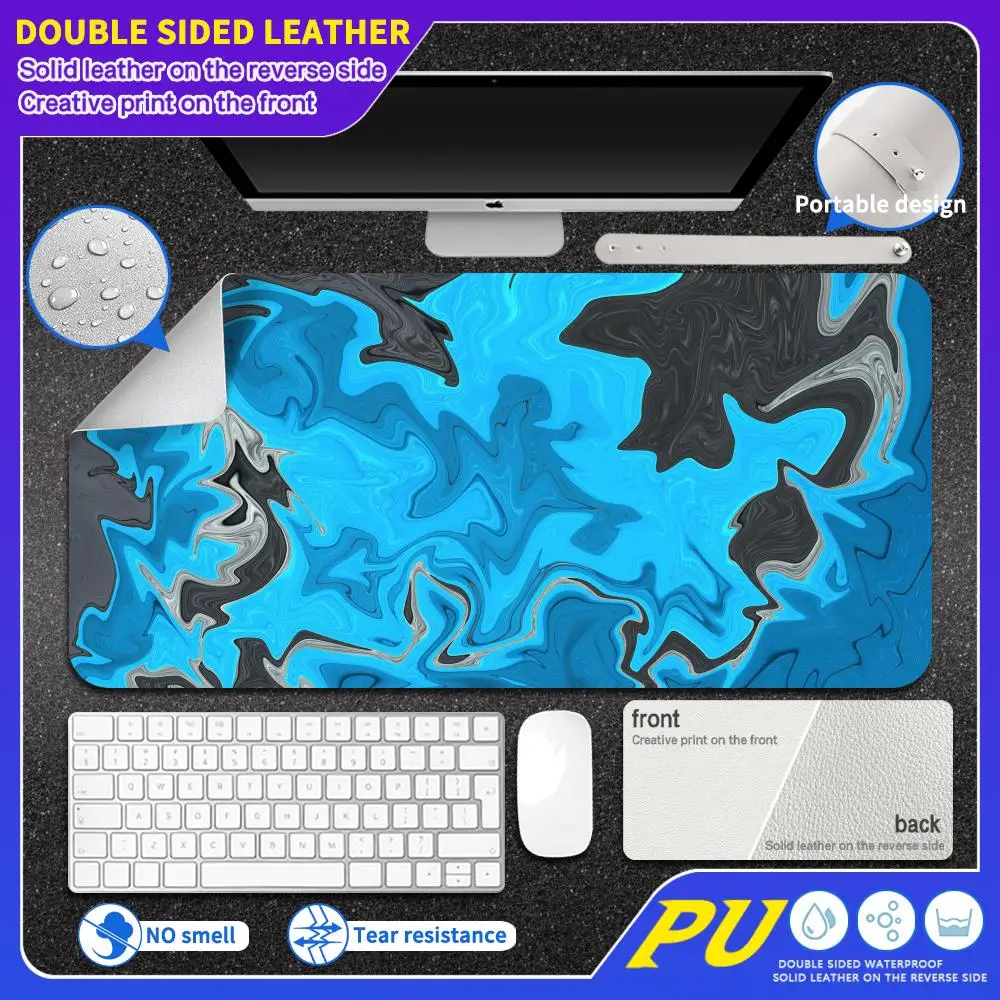 Blue fluid illustration Mouse Pad Office accessories PU Large leather mouse pad light luxury anti slip and waterproof desk pad
Blue fluid illustration Mouse Pad Office accessories PU Large leather mouse pad light luxury anti slip and waterproof desk pad