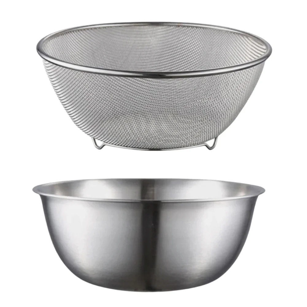 1pc Stainless Steel Mixing Bowls With Net Strainer Set Soup Basin Mesh Filter Kitchen Utensils For Washing Fruit Vegetables
1pc Stainless Steel Mixing Bowls With Net Strainer Set Soup Basin Mesh Filter Kitchen Utensils For Washing Fruit Vegetables