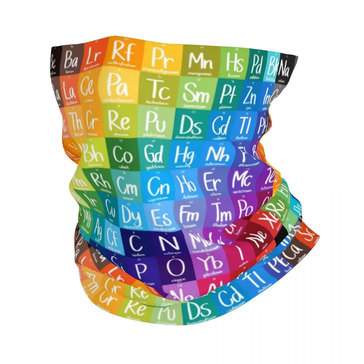 

Rainbow Periodic Table Of Elements Bandana Neck Cover Printed Chemistry Balaclavas Wrap Scarf Warm Headwear Running Unisex Adult