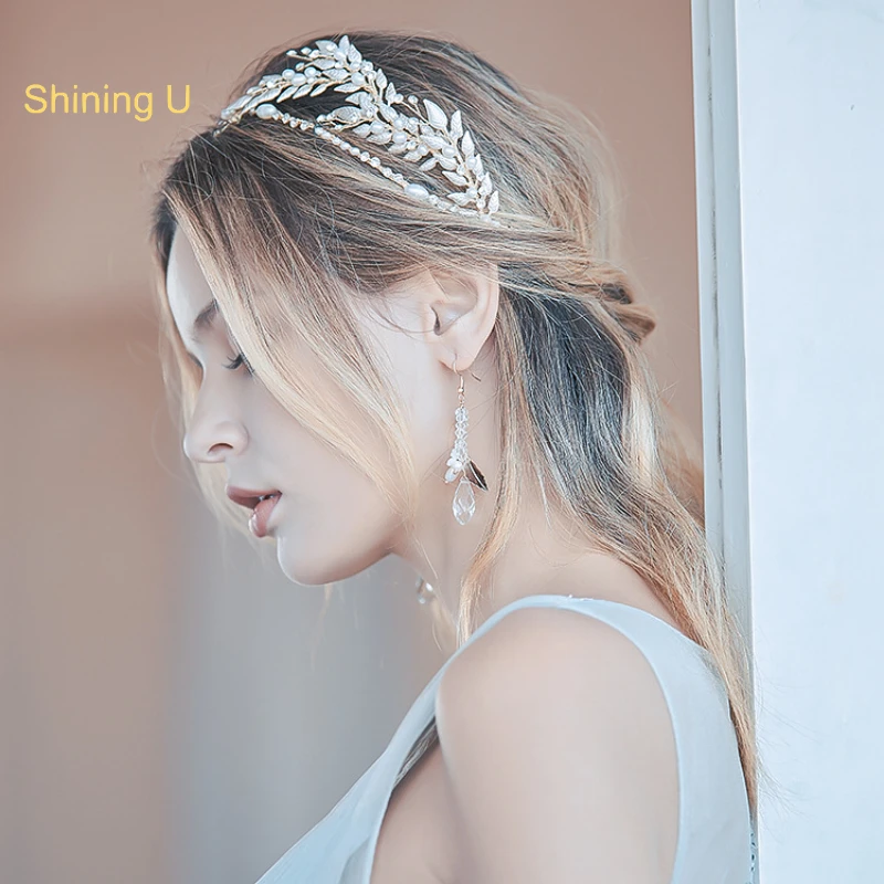 Shining U Crystal Crown Earings Set Bridal Hair Accessory Freshwater Pearl Fashion Jewelry Hairband for Women Wedding SUA4225
Shining U Crystal Crown Earings Set Bridal Hair Accessory Freshwater Pearl Fashion Jewelry Hairband for Women Wedding SUA4225