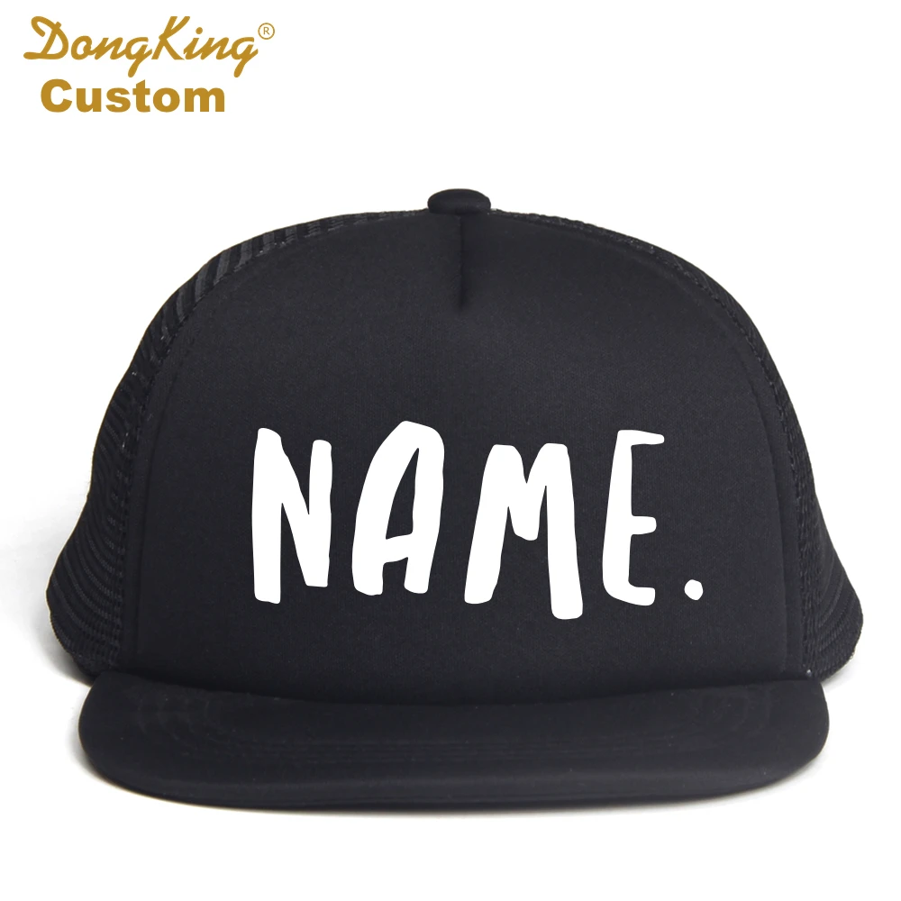 

DongKing New Summer Spring Kid's Custom Name Trucker Hat Mesh Cap Snapback Adjustable Personalized 2 Sizes Cute Caps