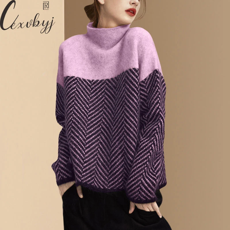 Fall Winter Knitted Sweater Women Vintage Long Sleeve Knitwear Pullover All-Match Turtleneck Korean Bottoming Sweater Top Loose
Fall Winter Knitted Sweater Women Vintage Long Sleeve Knitwear Pullover All-Match Turtleneck Korean Bottoming Sweater Top Loose