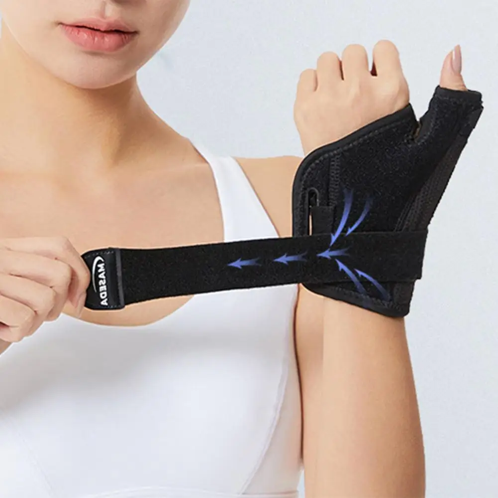 

Finger Guard Adjustable Wrist Brace with Thumb Hole Soft Breathable Design for Support Stabilization Fastener Tape for Pain