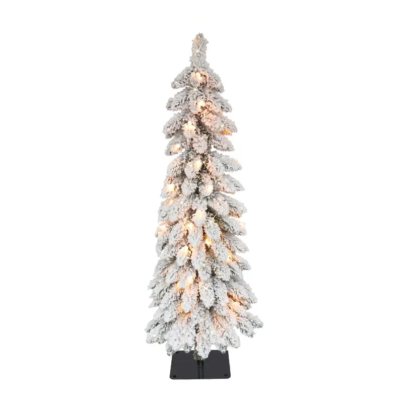 Pre-Lit 3' Flocked Pencil Alpine Artificial Christmas Tree with 35 Lights, Green 
Pre-Lit 3' Flocked Pencil Alpine Artificial Christmas Tree with 35 Lights, Green