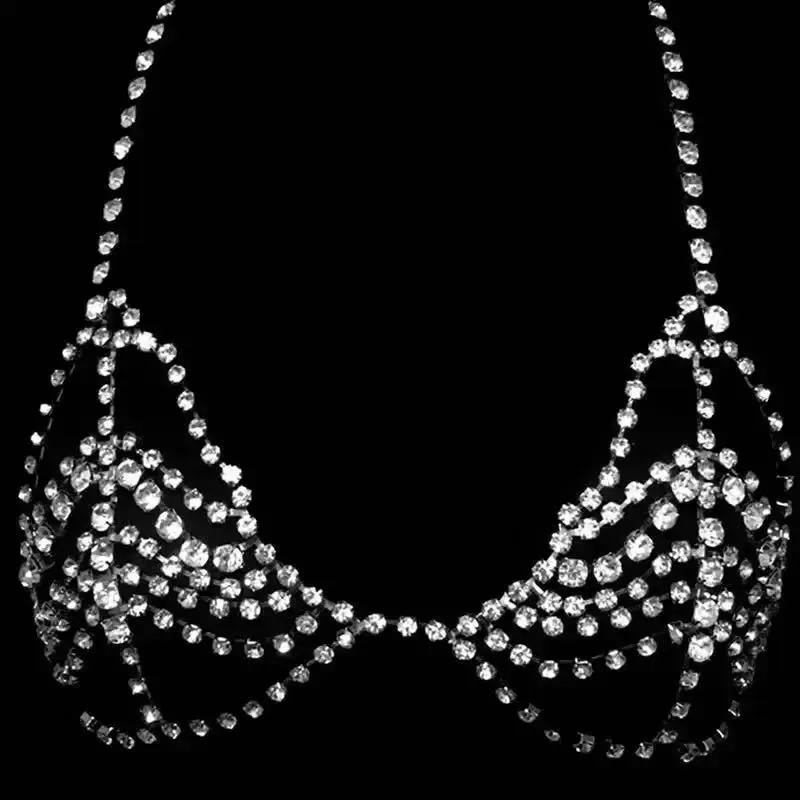 Multi Layered Rhinestone Underwear Chain For Women Sexy Lingerie Crystal Bikini Bra Harness Body