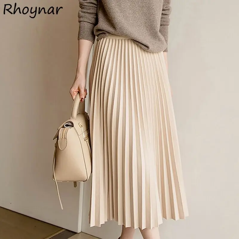 Pleated Skirts Women Solid Casual Folds Elegant Streetwear Loose High Waist Mature Cozy Office Lady Autumn Classic Mujer Faldas
Pleated Skirts Women Solid Casual Folds Elegant Streetwear Loose High Waist Mature Cozy Office Lady Autumn Classic Mujer Faldas
