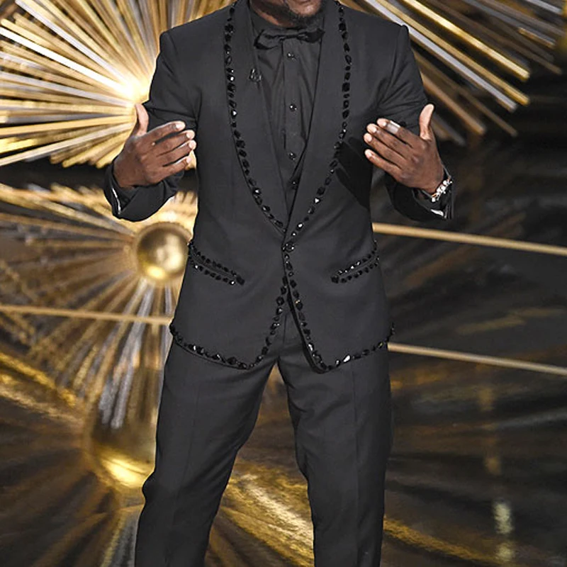 Black Prom Men Suits with Rhinestone 3 piece Slim fit Wedding Tuxedo for Groom Singer Man Fashion Clothes Jacket Vest with Pants
Black Prom Men Suits with Rhinestone 3 piece Slim fit Wedding Tuxedo for Groom Singer Man Fashion Clothes Jacket Vest with Pants
