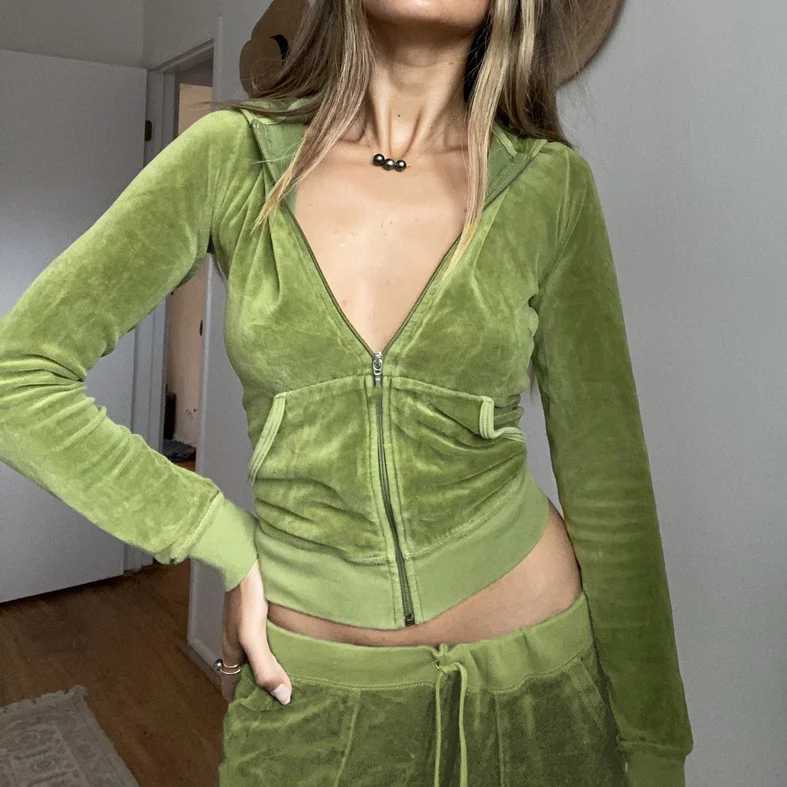 Clinkly Velvet Hooded Jacket Women'S Sweatshirts Harajuku Pockets Zip Up Crop Hoodies Aesthetic Slim Top Autumn Clothes
Clinkly Velvet Hooded Jacket Women'S Sweatshirts Harajuku Pockets Zip Up Crop Hoodies Aesthetic Slim Top Autumn Clothes