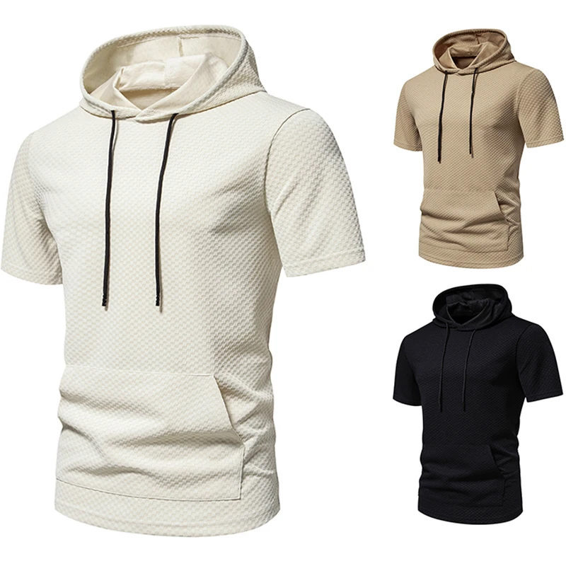 Men's Jacquard Small Checkerboard Collar Lace-up Casual Hooded Short-sleeved T-shirt Summer Fashion Hooded Short-sleeved
Men's Jacquard Small Checkerboard Collar Lace-up Casual Hooded Short-sleeved T-shirt Summer Fashion Hooded Short-sleeved
