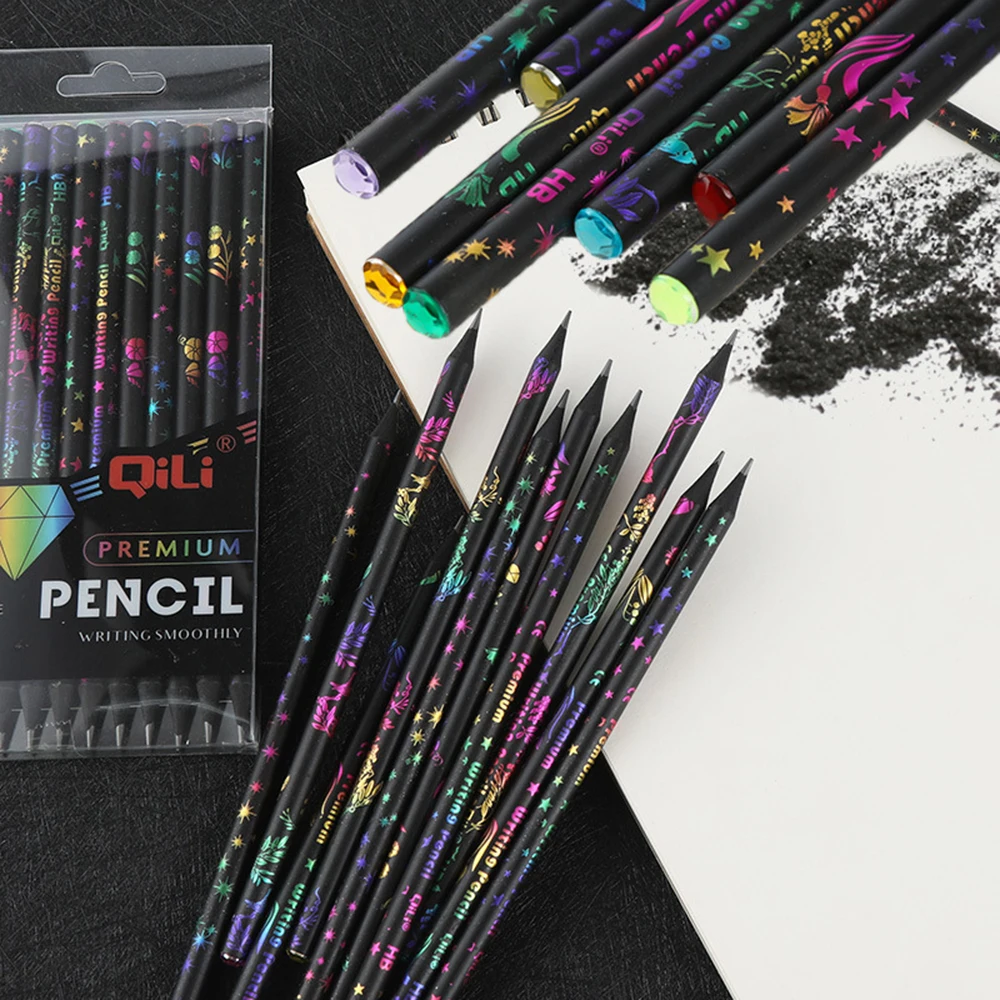 12Pcs/Set HB Black Imitation Wood Diamond Pencil Student Writing Drawing Pencil Stationery
12Pcs/Set HB Black Imitation Wood Diamond Pencil Student Writing Drawing Pencil Stationery