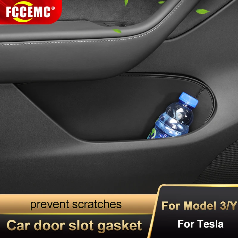 

For Tesla Model 3 Model Y Car Door Side Storage Pocket Slot Cushion Interior Accessories Storage Box Pad Tesla Car Decoration