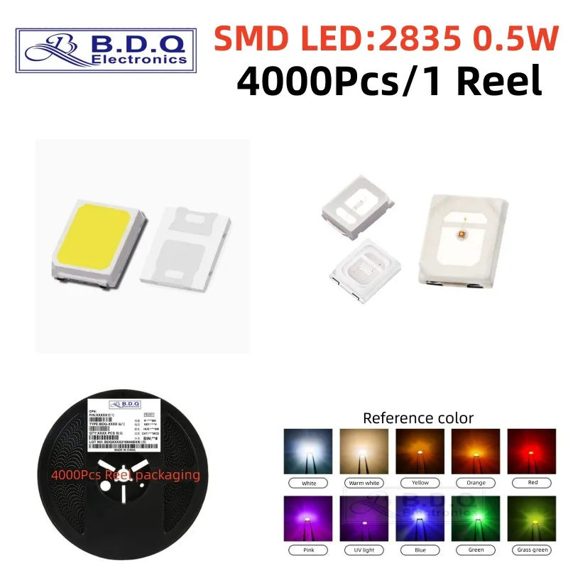 4000Pcs 2835 0.5W SMD LED Red Blue Green White Yellow LED Lamp Beads Size 2835 Light-emitting Diode High Bright Quality
4000Pcs 2835 0.5W SMD LED Red Blue Green White Yellow LED Lamp Beads Size 2835 Light-emitting Diode High Bright Quality