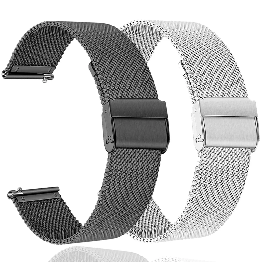 

22mm Mesh Straps For Xiaomi Huami GTR 47mm GTR 4 2 2e 3 3 Pro Stainless Steel Bracelet Band For Huami Amazfit Pace Stratos 2 3