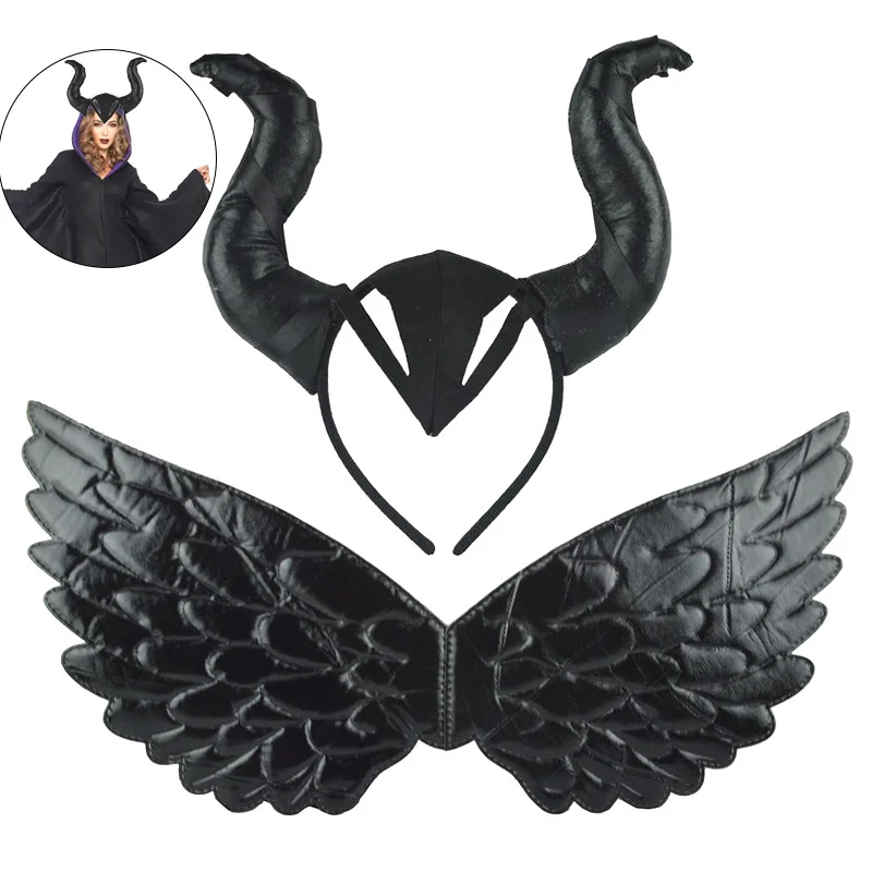 Horror Party Props Black Angel Wings Demon Horn Festival Ball Stage Cosplay Accessory Headwear Kids Gift Halloween Decorations
Horror Party Props Black Angel Wings Demon Horn Festival Ball Stage Cosplay Accessory Headwear Kids Gift Halloween Decorations