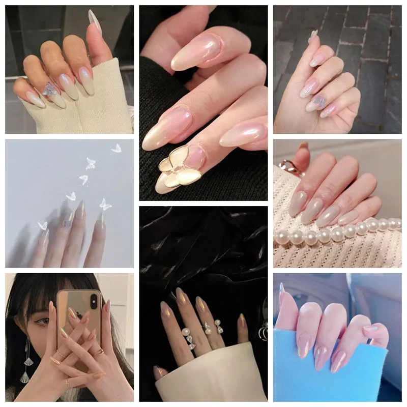 24pcs/box Aurora Butterfly Pearl Pink Pointed Internet Celebrity Resin Butterfly Manicure Fake Nails
24pcs/box Aurora Butterfly Pearl Pink Pointed Internet Celebrity Resin Butterfly Manicure Fake Nails
